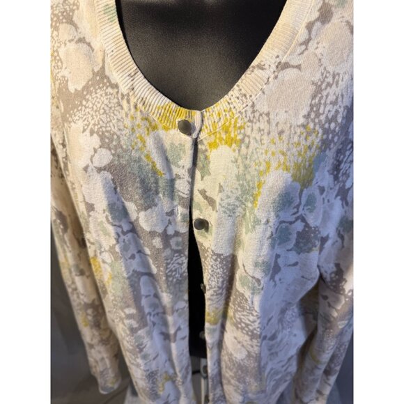 Merona Womens Plus Size XXL 2X Button Up Cardigan Sweater Soft Girl Pattern - Picture 2 of 2